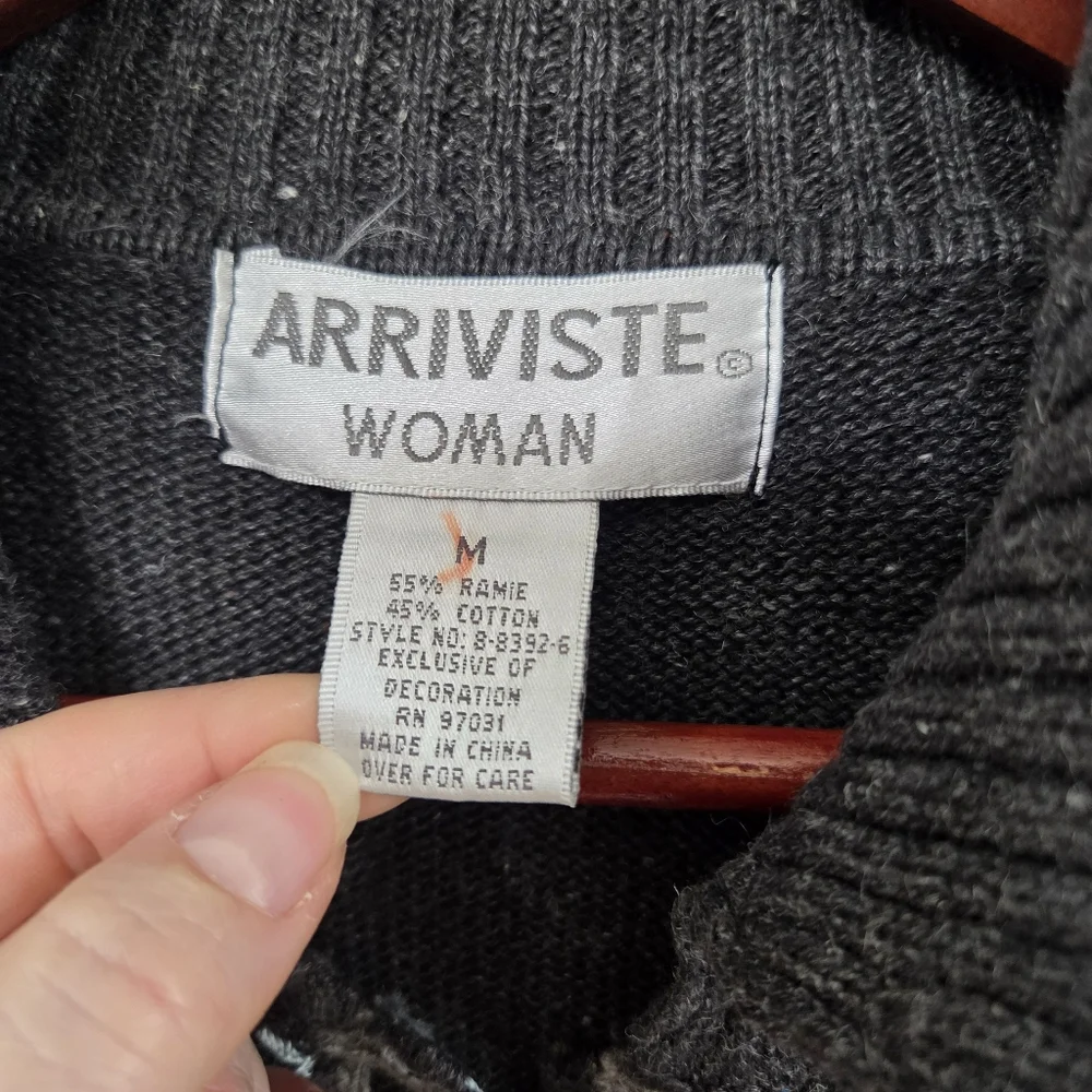Vintage Arriviste Women Sweater Cardigan Winter Leaves Cottagecore‎ Comfy Medium